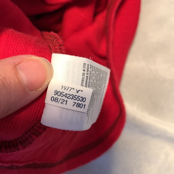 American eagle size small red mock neck long sleeve crop tshirt pointelle knit - Picture 5 of 9